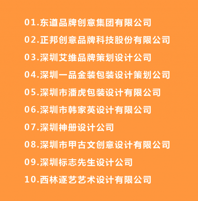 中國(guó)深圳包裝設(shè)計(jì)公司排名前十強(qiáng)名單有哪些？